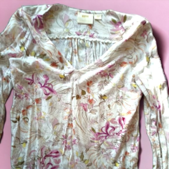 Maeve by Anthropologie Floral Pink Blouse extra small - Picture 10 of 10